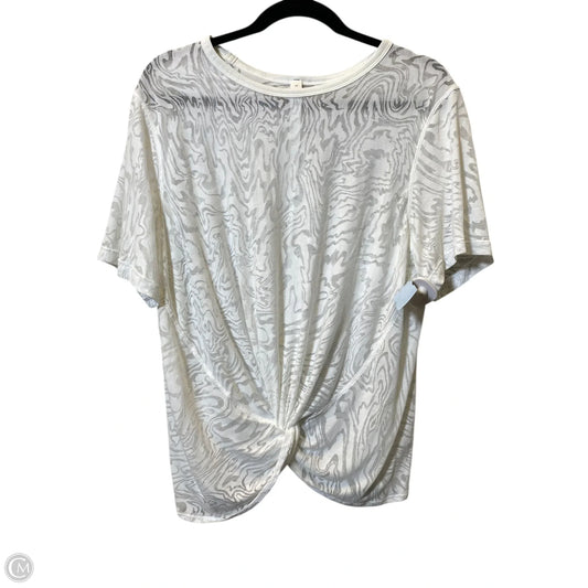 Athletic Top Short Sleeve By Lululemon In White, Size: 12