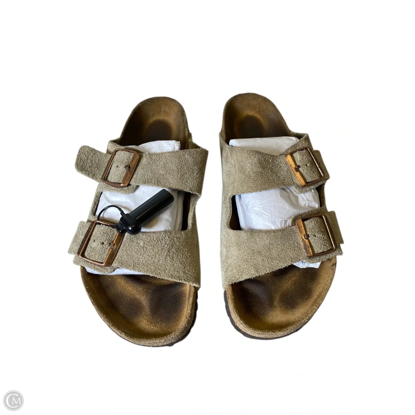Sandals Flats By Birkenstock In Beige, Size: 10