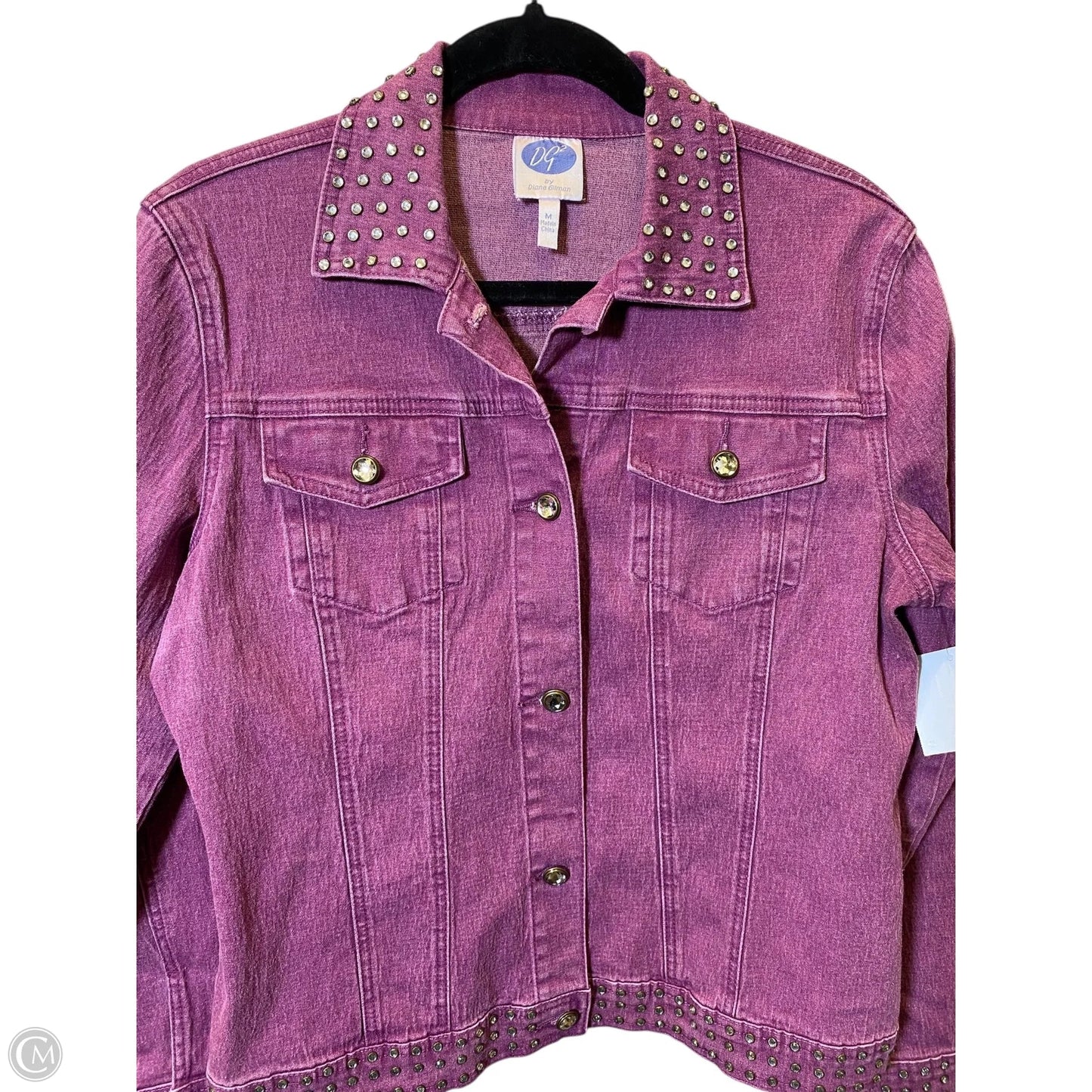 Jacket Denim By Diane Gilman In Purple Denim, Size: M
