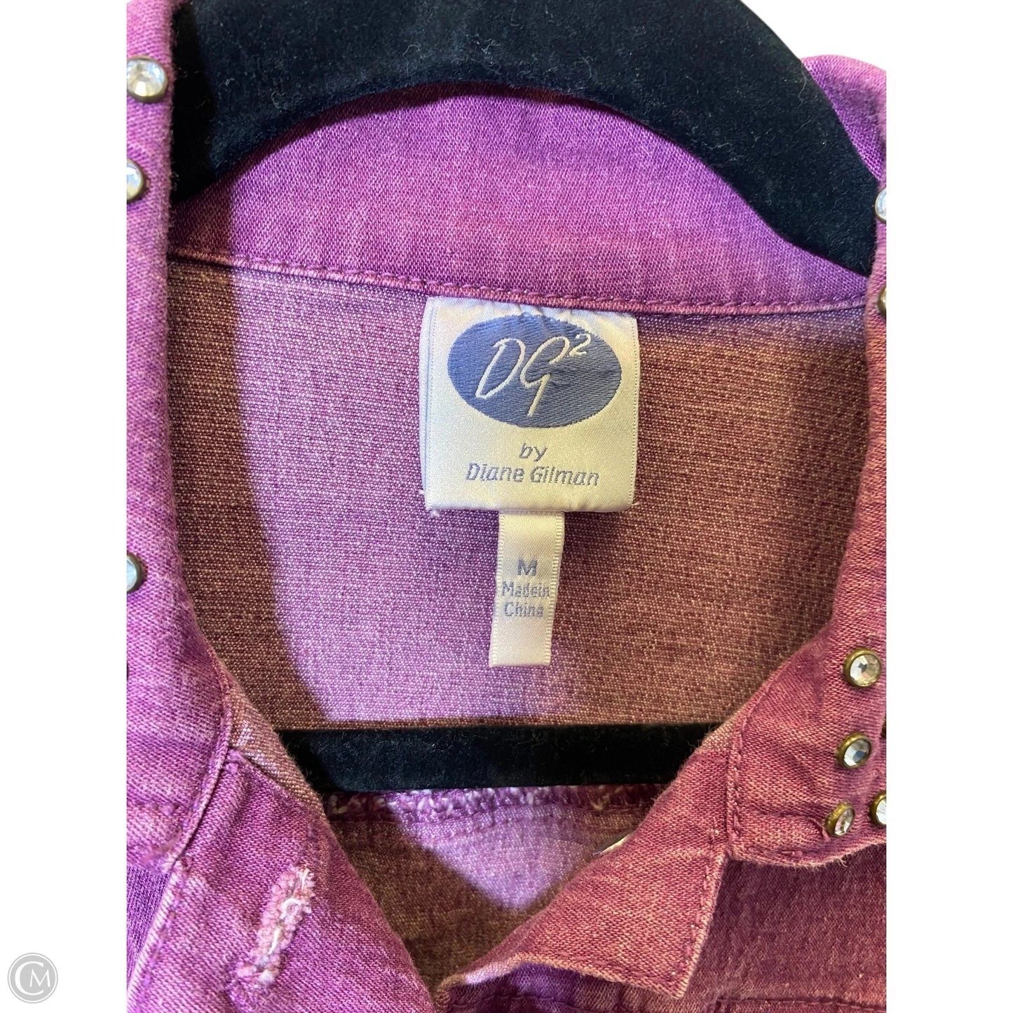 Jacket Denim By Diane Gilman In Purple Denim, Size: M