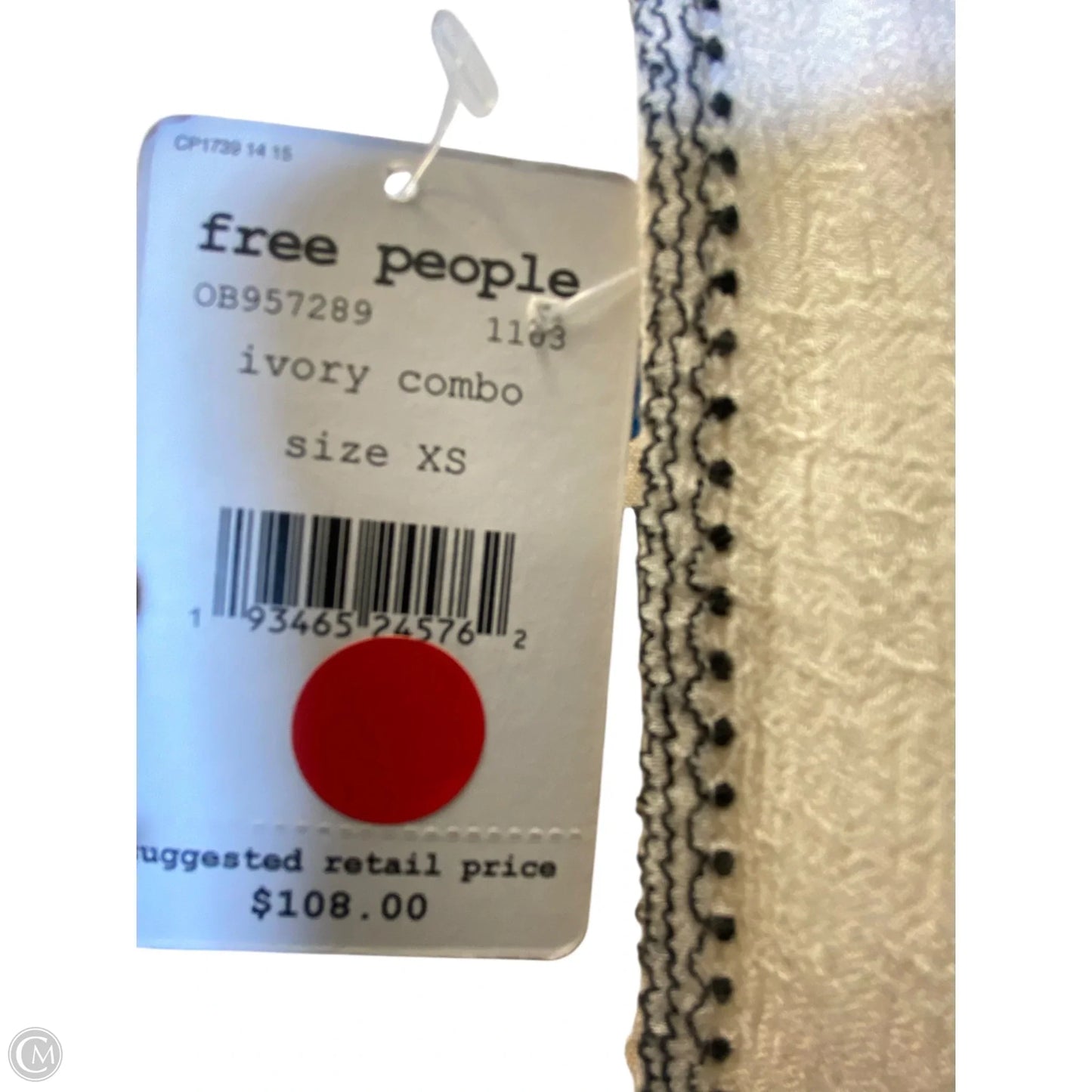 Top Sleeveless By Free People In Black & Cream, Size: Xs