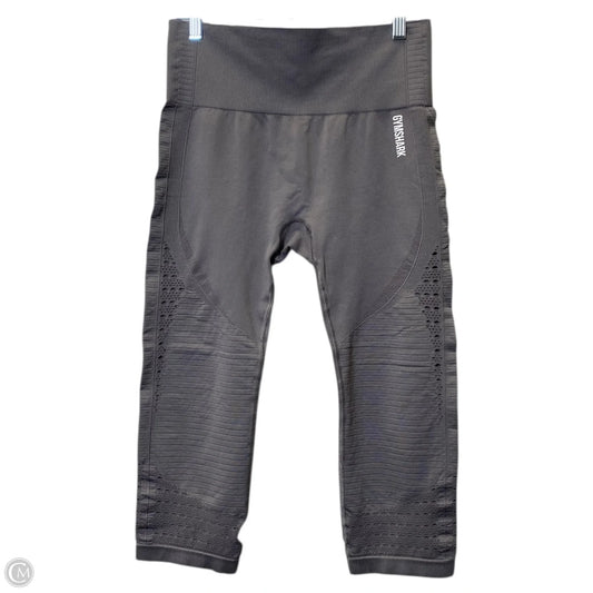 Athletic Leggings Capris By Gym Shark In Grey, Size: L