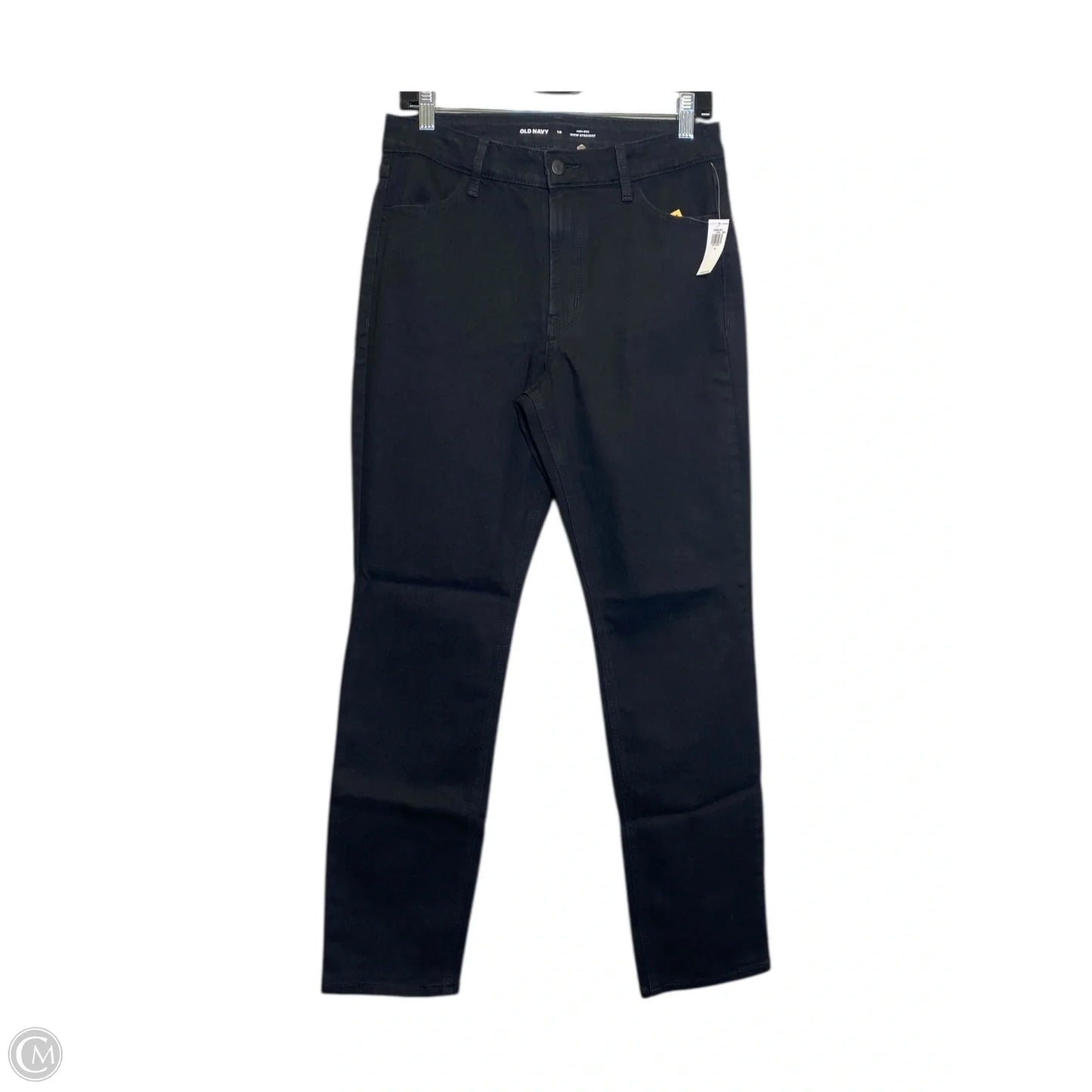 Jeans Straight By Old Navy In Black Denim, Size: 10