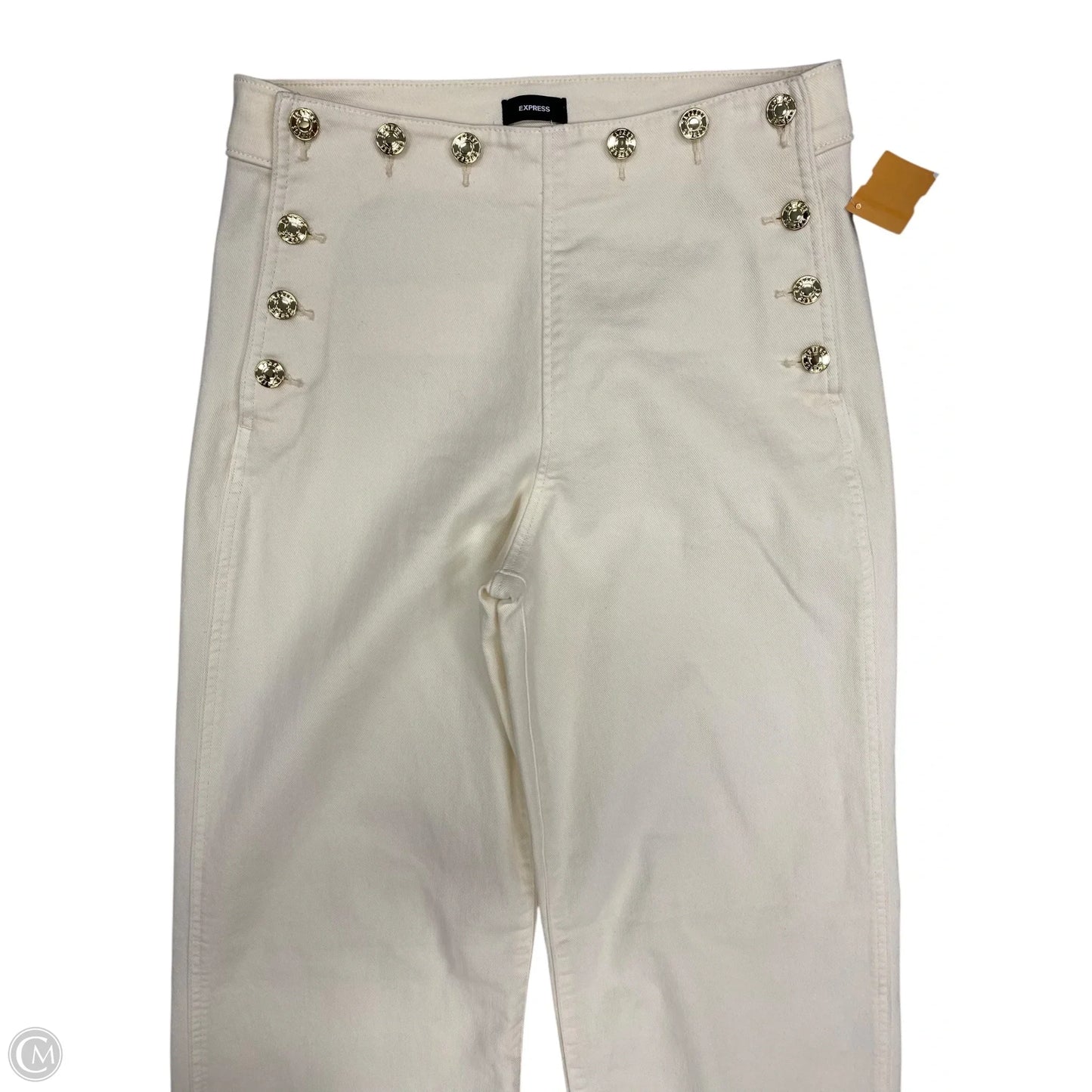 Pants Dress By Express In White Denim, Size: 2