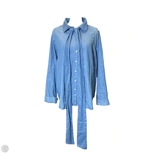 Blouse Long Sleeve By Torrid In Blue Denim, Size: 4x
