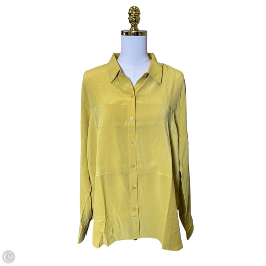 Blouse Long Sleeve By Spanx In Yellow, Size: Xl