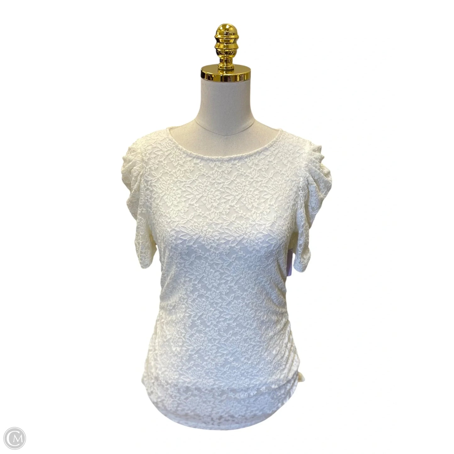 Top Short Sleeve By Dkny In White, Size: M