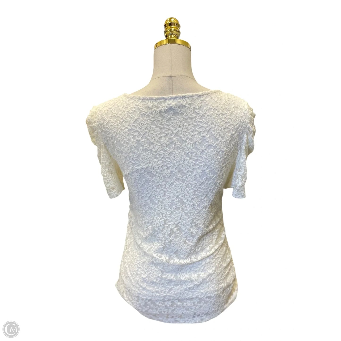 Top Short Sleeve By Dkny In White, Size: M