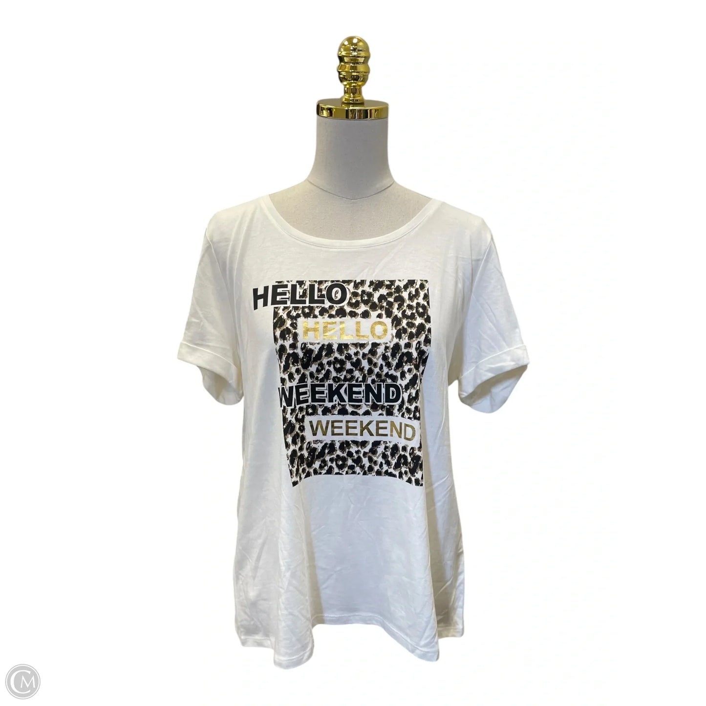 Blouse Short Sleeve By Chicos In Cream, Size: L
