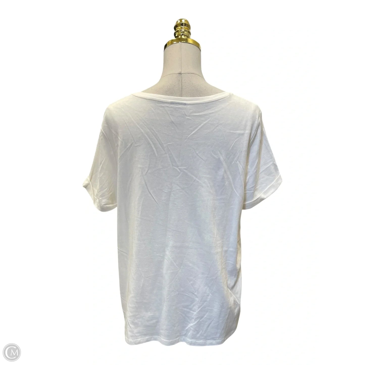 Blouse Short Sleeve By Chicos In Cream, Size: L