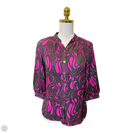 Blouse 3/4 Sleeve By Trina Turk In Multi-colored, Size: S