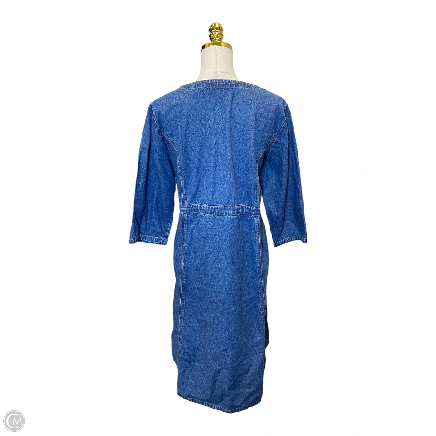 Dress Casual Midi By Denim 24/7 In Blue Denim, Size: 2x