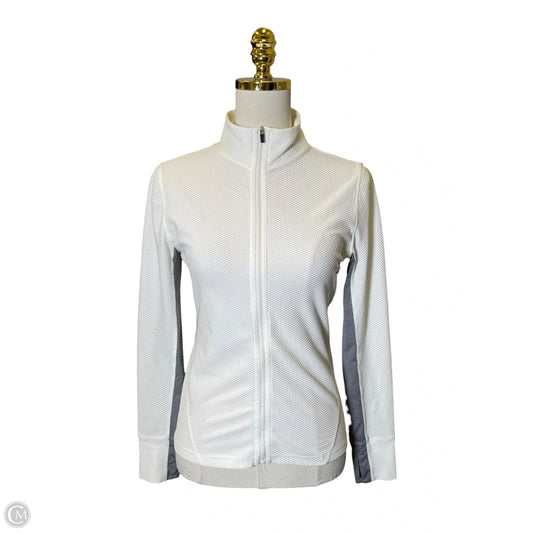 Athletic Jacket By Calvin Klein In Grey & White, Size: Sp