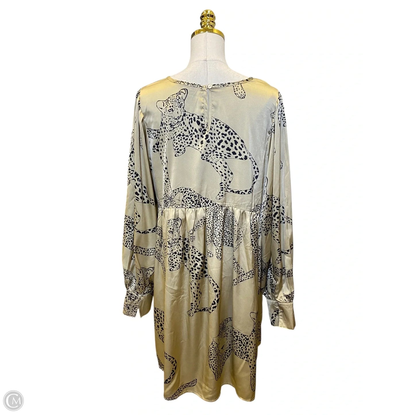 Dress Casual Midi By Easel In Black & Gold, Size: L