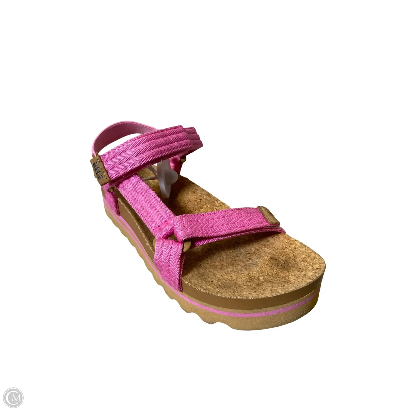 Sandals Heels Wedge By Reef In Brown & Pink, Size: 8