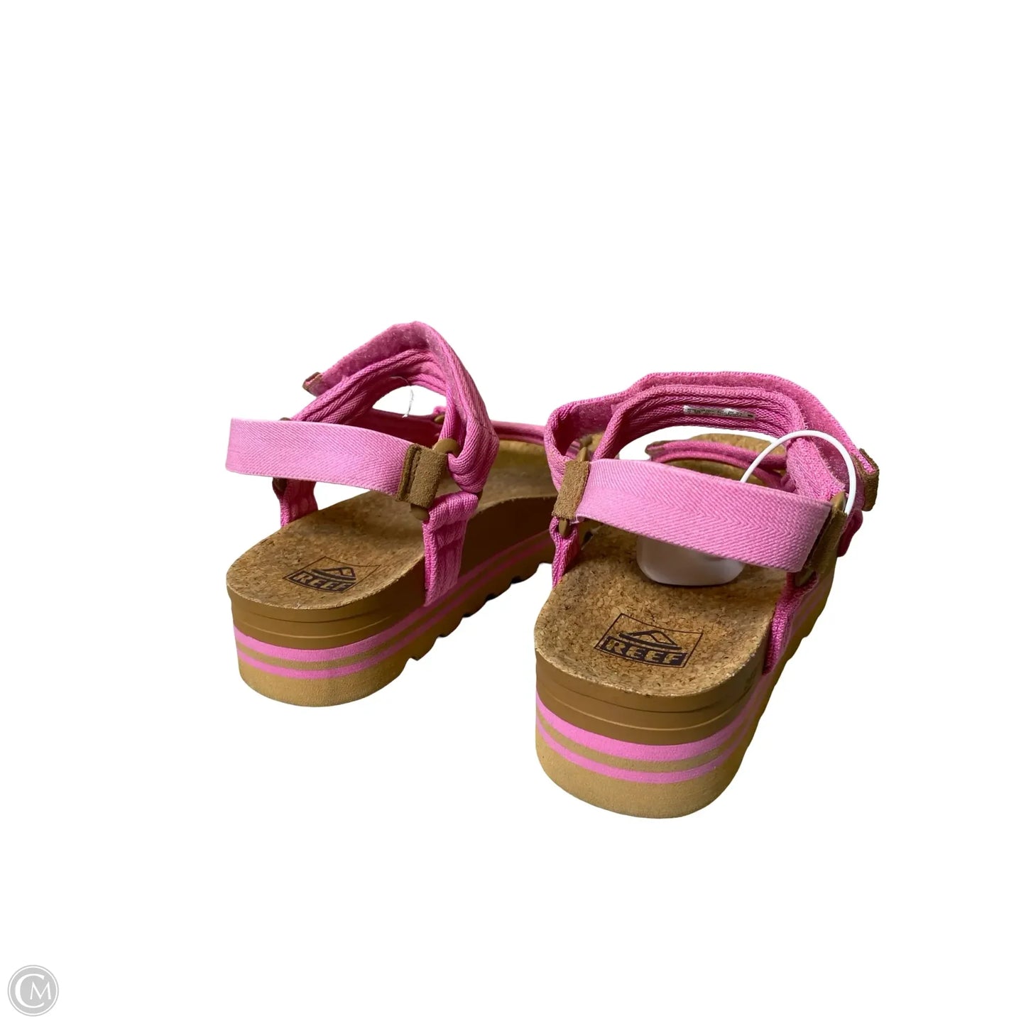Sandals Heels Wedge By Reef In Brown & Pink, Size: 8
