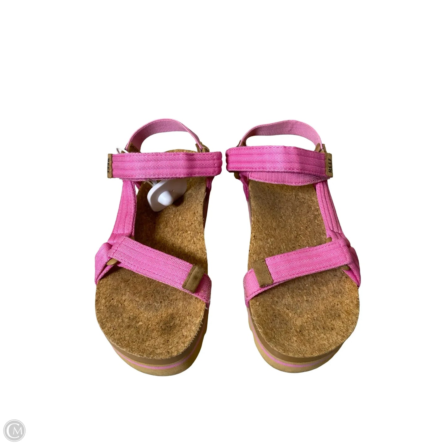 Sandals Heels Wedge By Reef In Brown & Pink, Size: 8