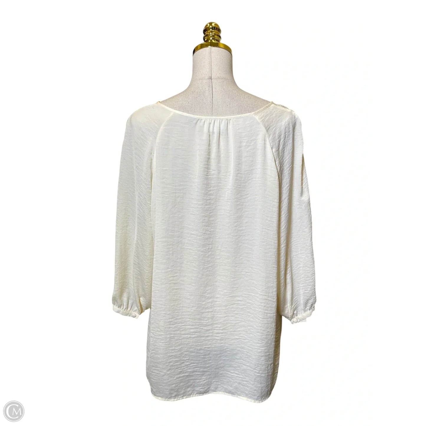 Blouse 3/4 Sleeve By Avenue In Cream, Size: 20