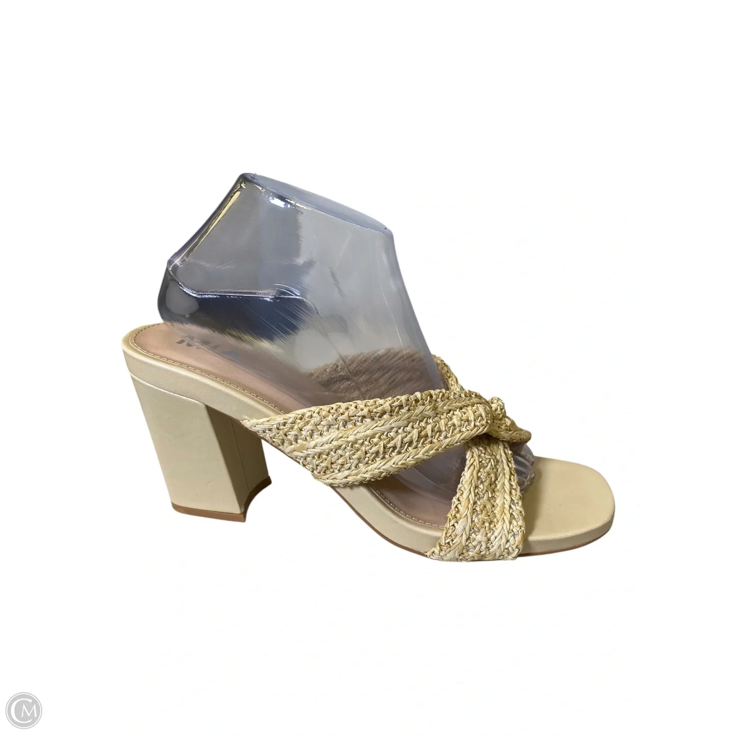 Sandals Heels Block By Mia In Beige, Size: 10