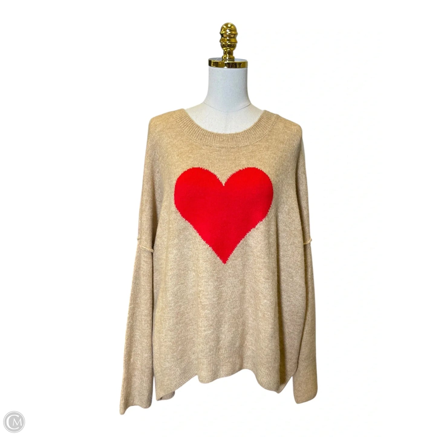 Sweater By Vince Camuto In Brown & Red, Size: 2x