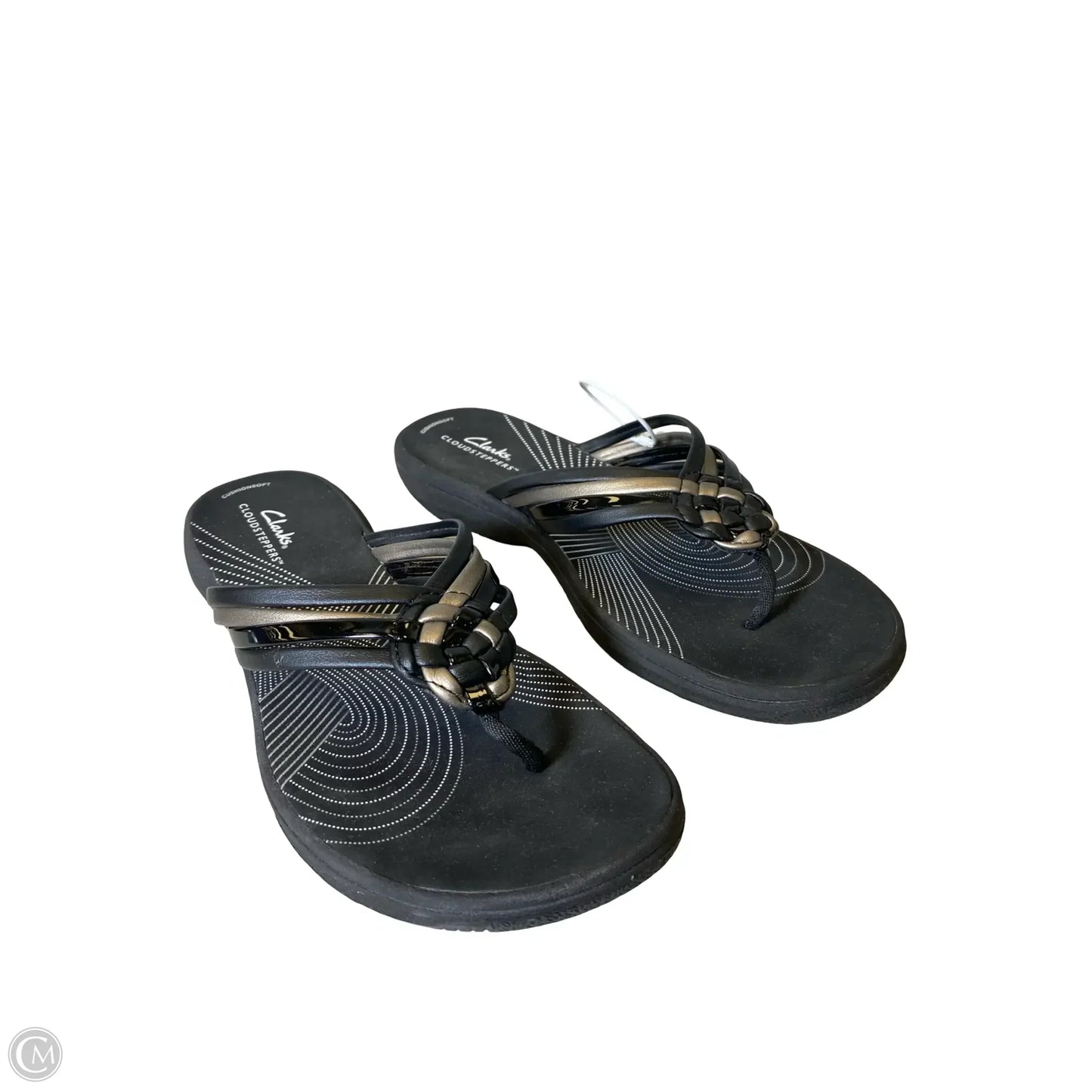 Sandals Heels Wedge By Clarks In Black, Size: 9
