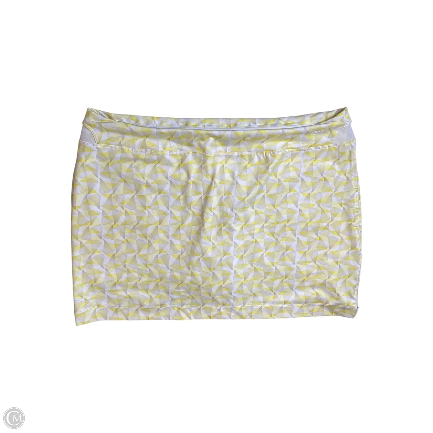 Athletic Skort By Nike In White & Yellow, Size: Xl