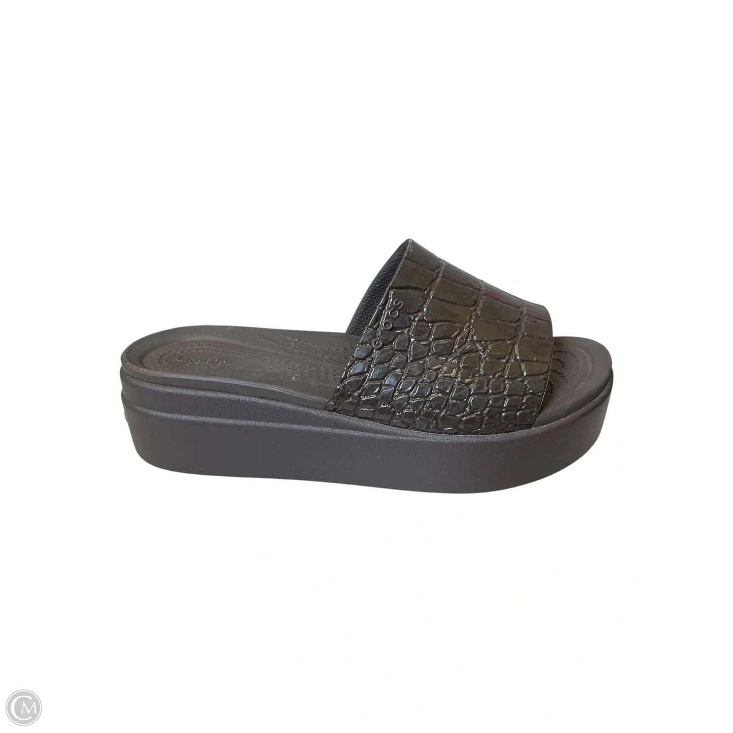 Sandals Heels Platform By Crocs In Brown, Size: 7