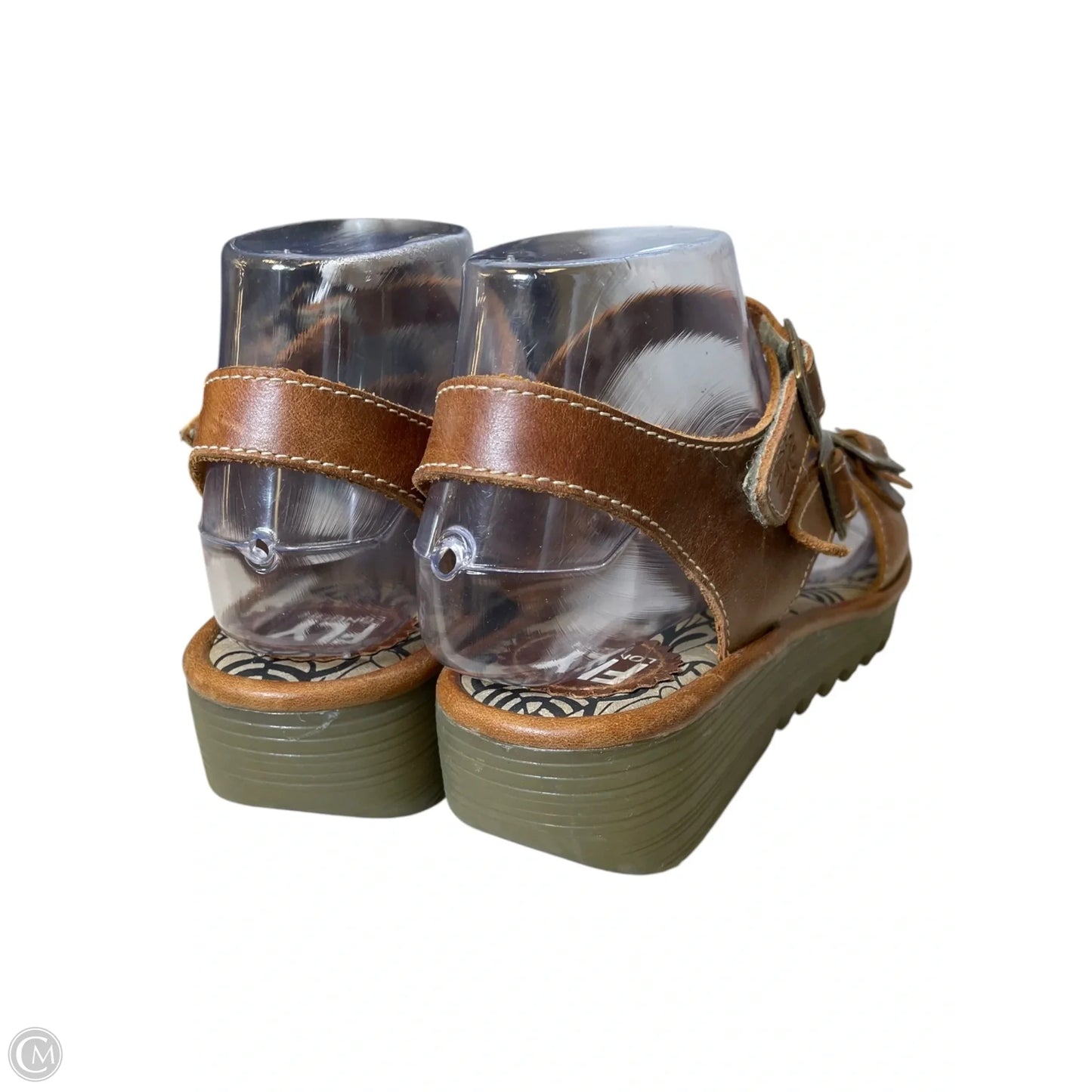 Sandals Heels Wedge By Fly London In Brown, Size: 6.5