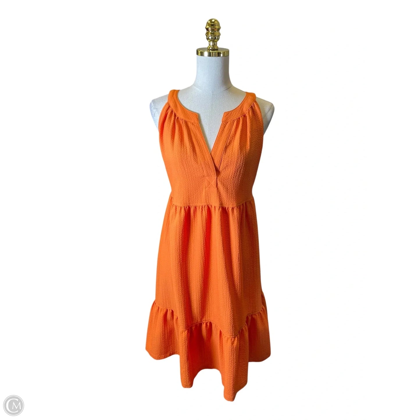 Dress Casual Midi By Calvin Klein In Orange, Size: M