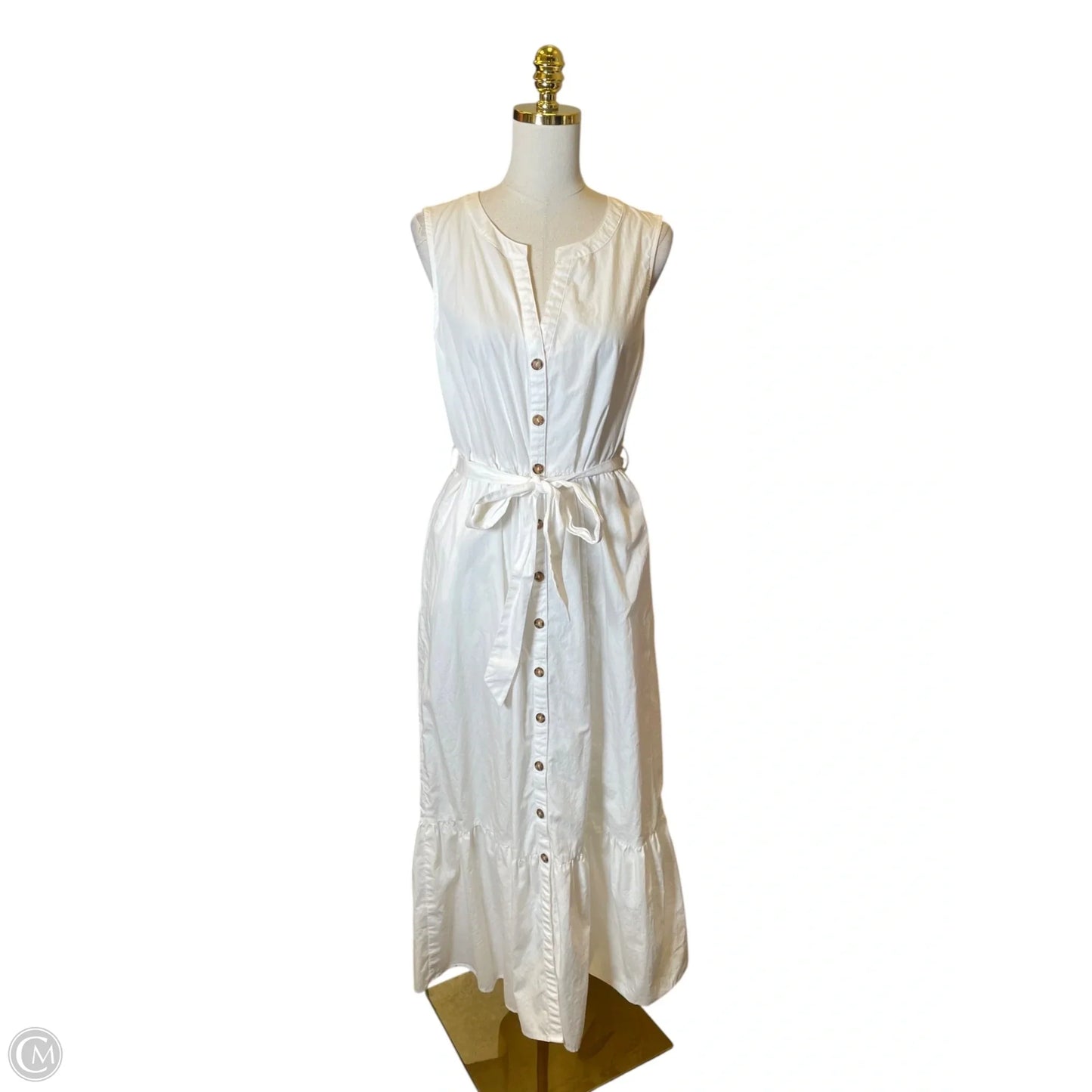 Dress Casual Maxi By Calvin Klein In White, Size: L