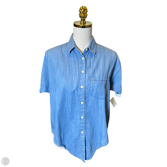 Blouse Short Sleeve By Madewell In Blue, Size: Xs