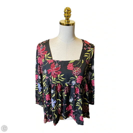 Blouse Long Sleeve By Dolan Left Coast In Floral Print, Size: M