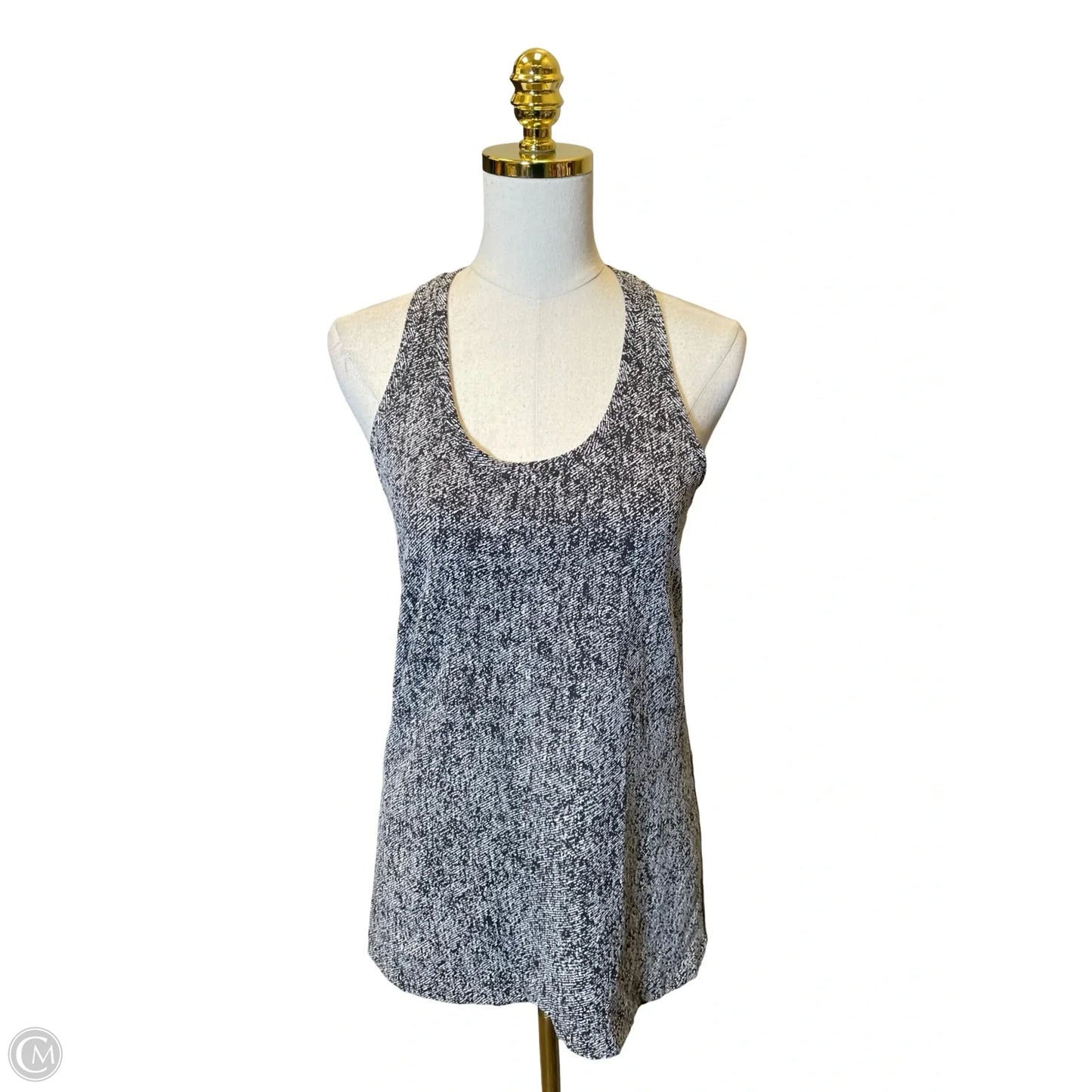 Athletic Tank Top By Lululemon In Black & White, Size: L