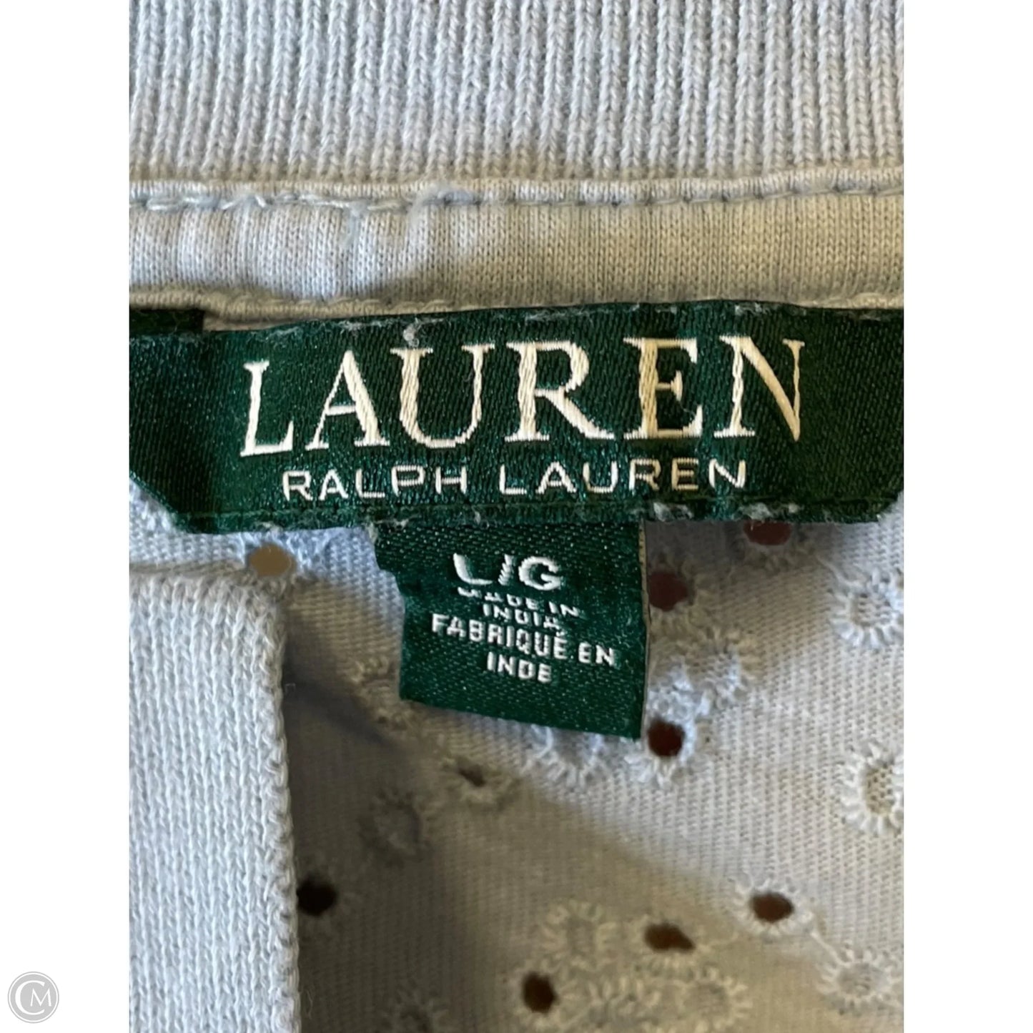 Blouse Short Sleeve By Lauren By Ralph Lauren In Blue, Size: L