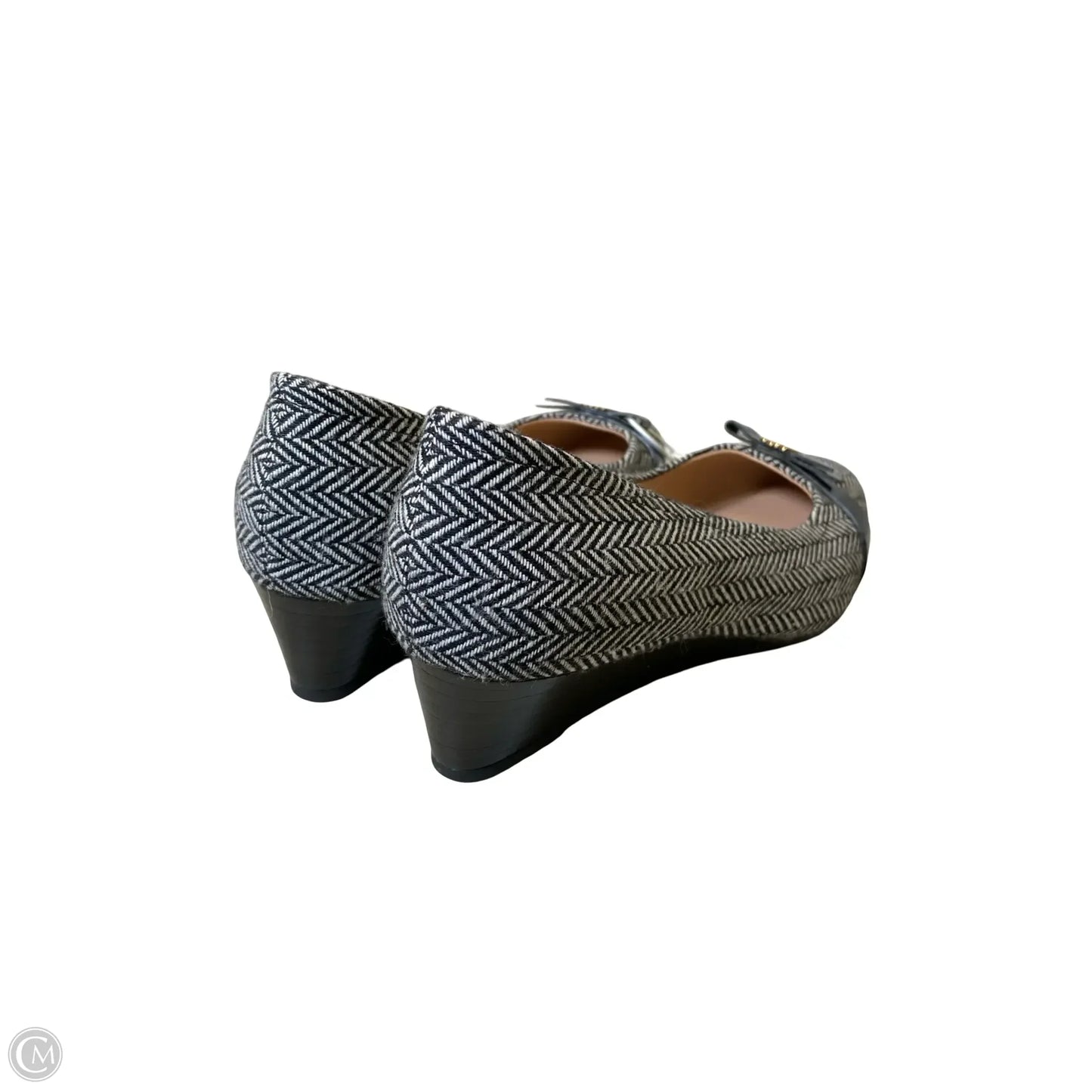 Sandals Heels Wedge By Cole-haan In Black & White, Size: 8