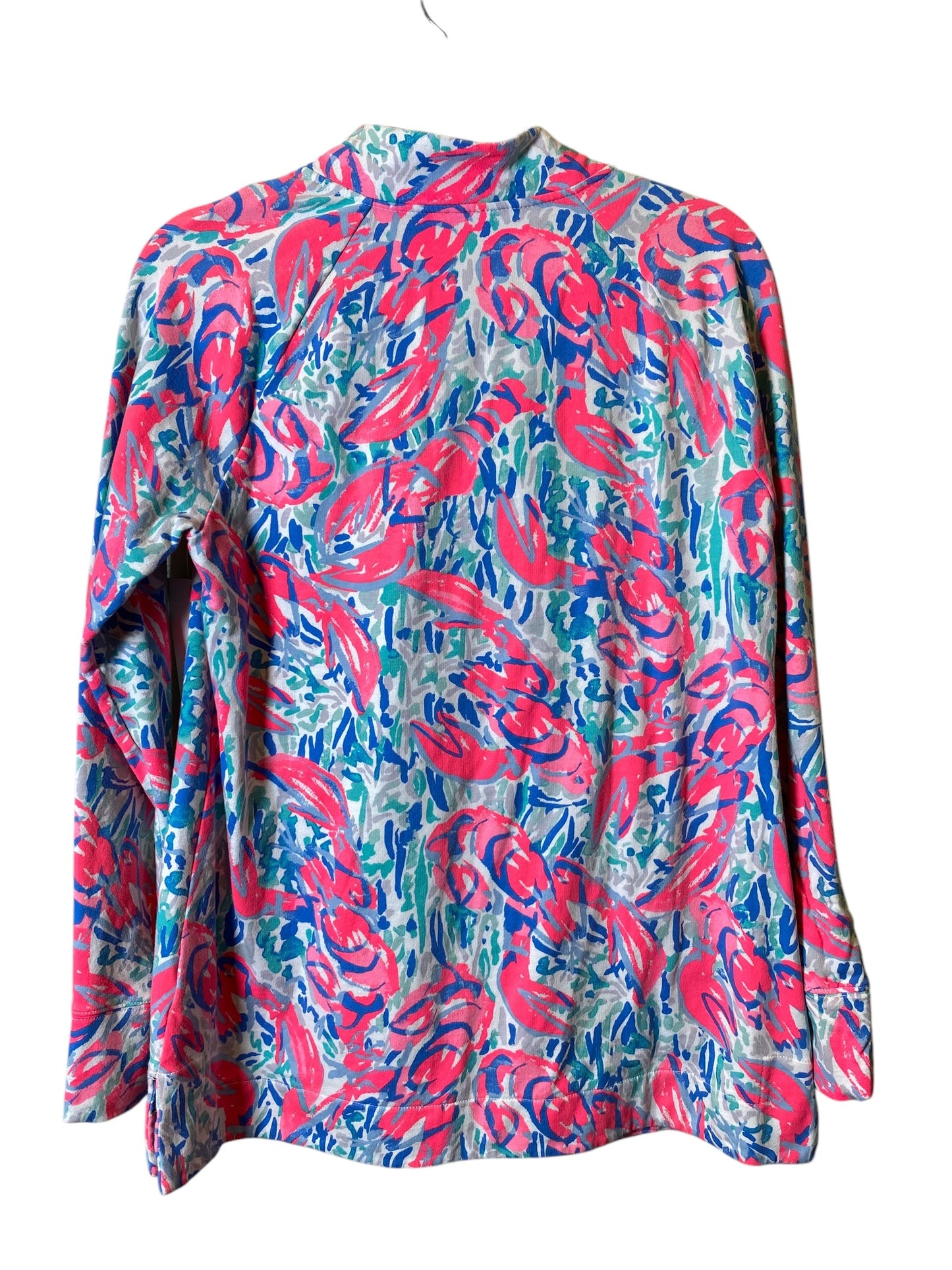 Athletic Top Long Sleeve Collar By Lilly Pulitzer In Black & Pink, Size: M