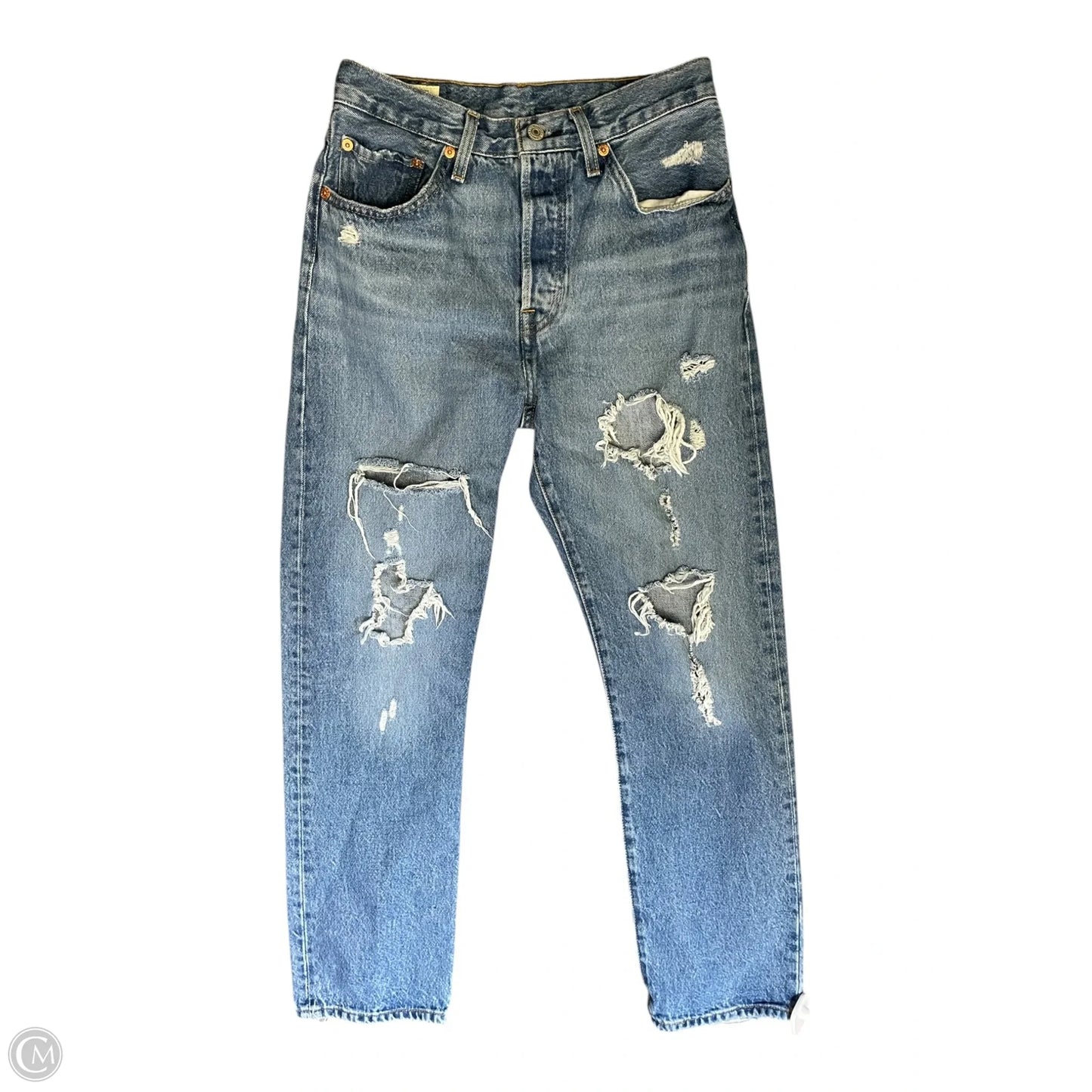 Jeans Straight By Levis In Blue Denim, Size: 2
