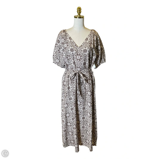 Dress Casual Maxi By Ann Taylor In Brown & Cream, Size: L