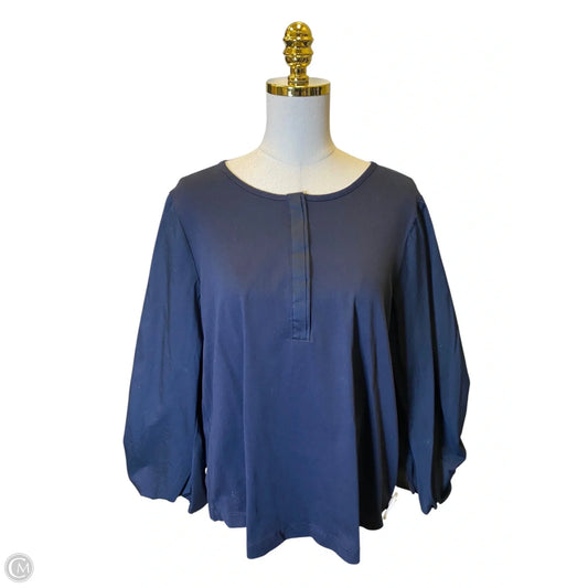 Blouse Long Sleeve By Chicos In Navy, Size: Xl