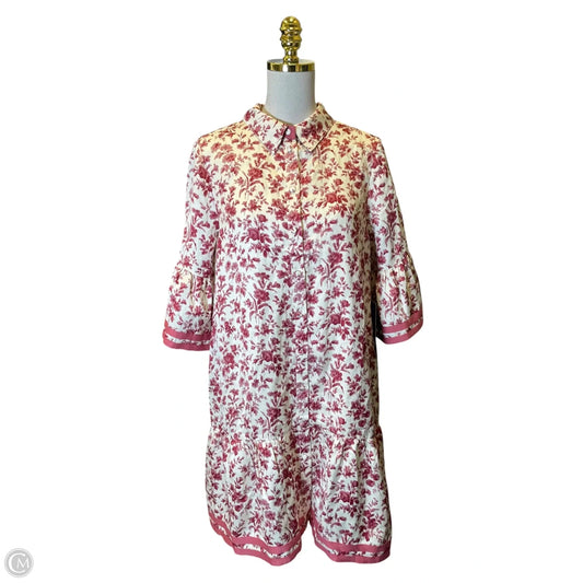 Dress Designer By Tuckernuck In Cream & Pink, Size: L