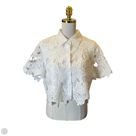 Blouse Short Sleeve By Clothes Mentor In White, Size: Xl