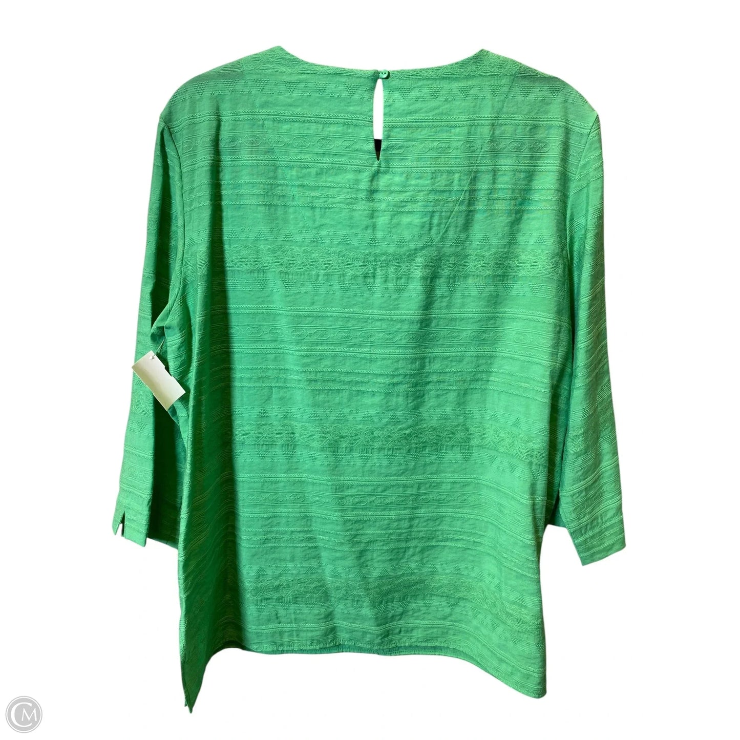 Top 3/4 Sleeve By Alfred Dunner In Green, Size: 14