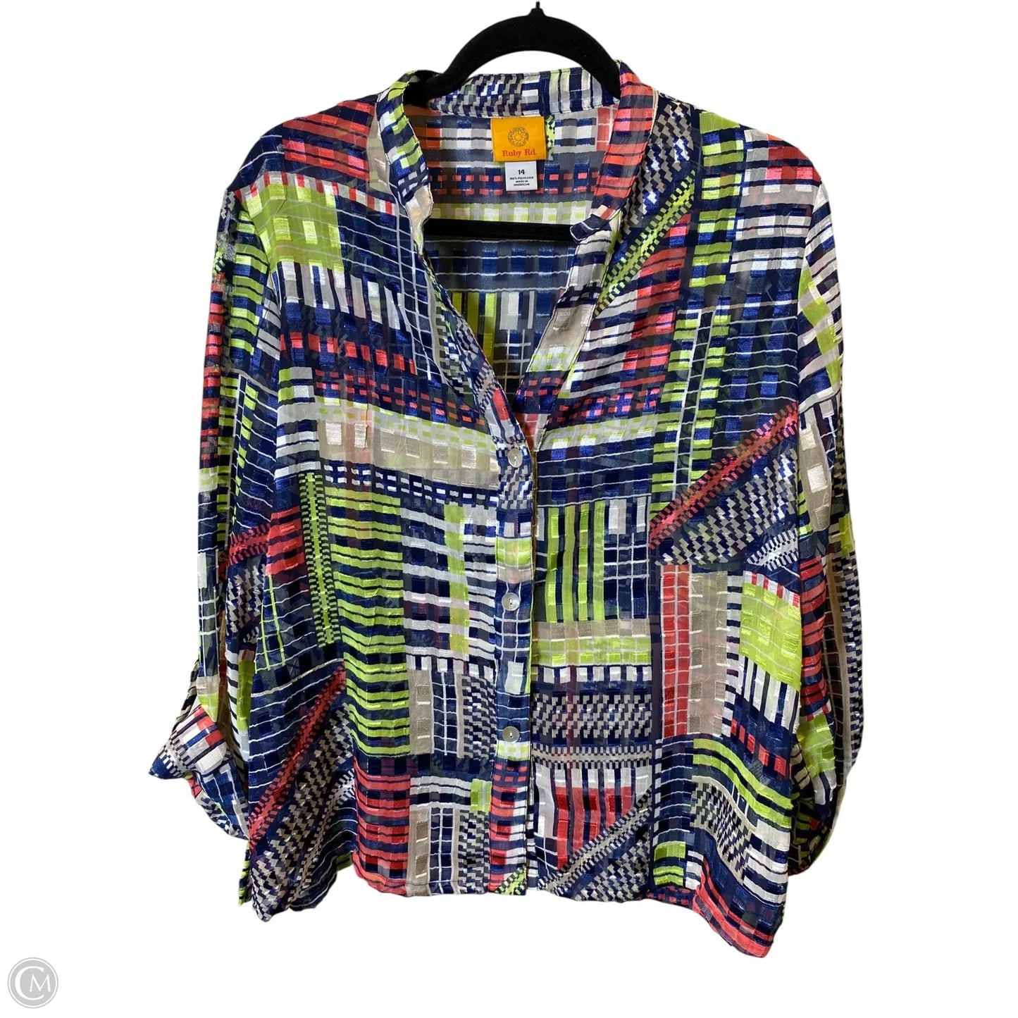 Blouse Long Sleeve By Ruby Rd In Multi-colored, Size: 14