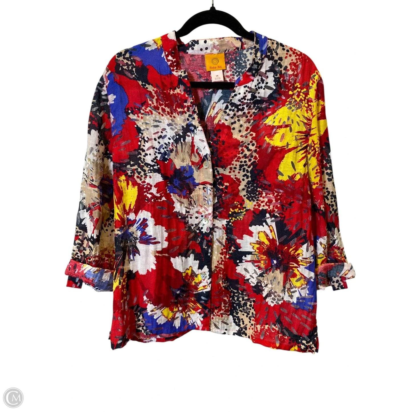 Blouse Long Sleeve By Ruby Rd In Multi-colored, Size: 14