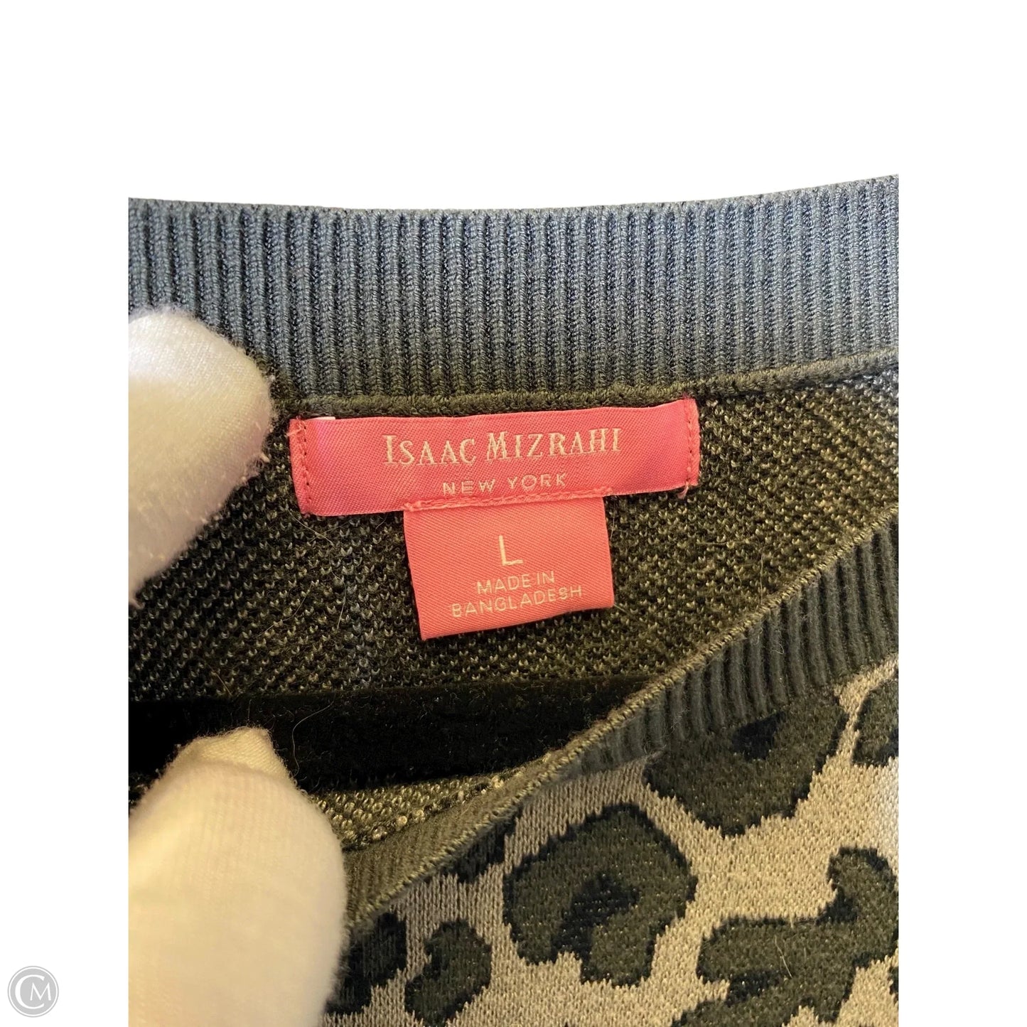 Sweater By Isaac Mizrahi In Animal Print, Size: L
