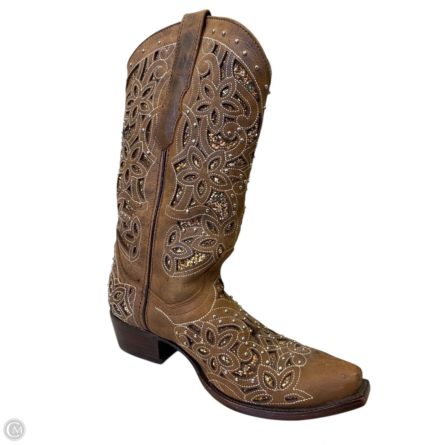 Boots Western By Clothes Mentor In Brown & Gold, Size: 9.5