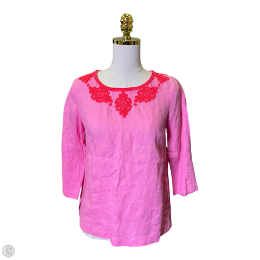 Top Long Sleeve Designer By Lilly Pulitzer In Pink, Size: Xs