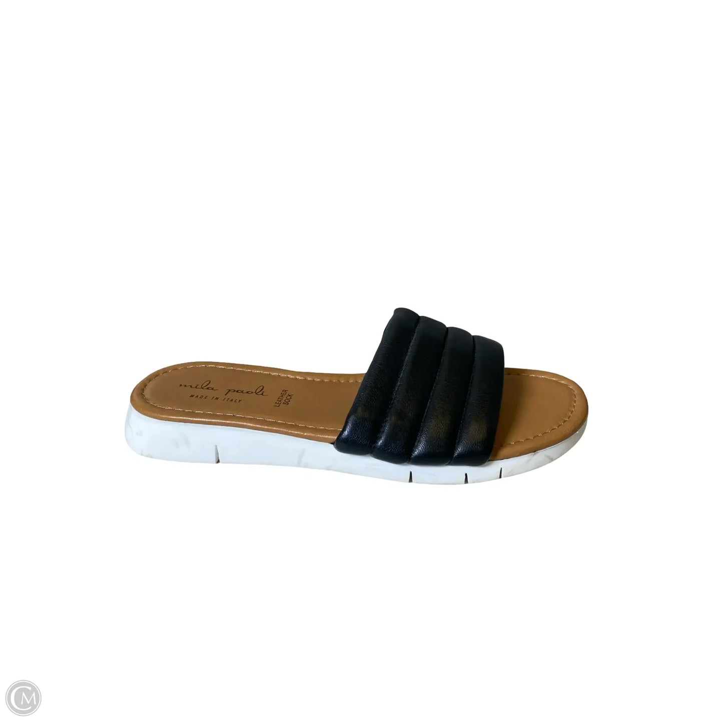 Sandals Flats By Clothes Mentor In Black & Brown, Size: 8