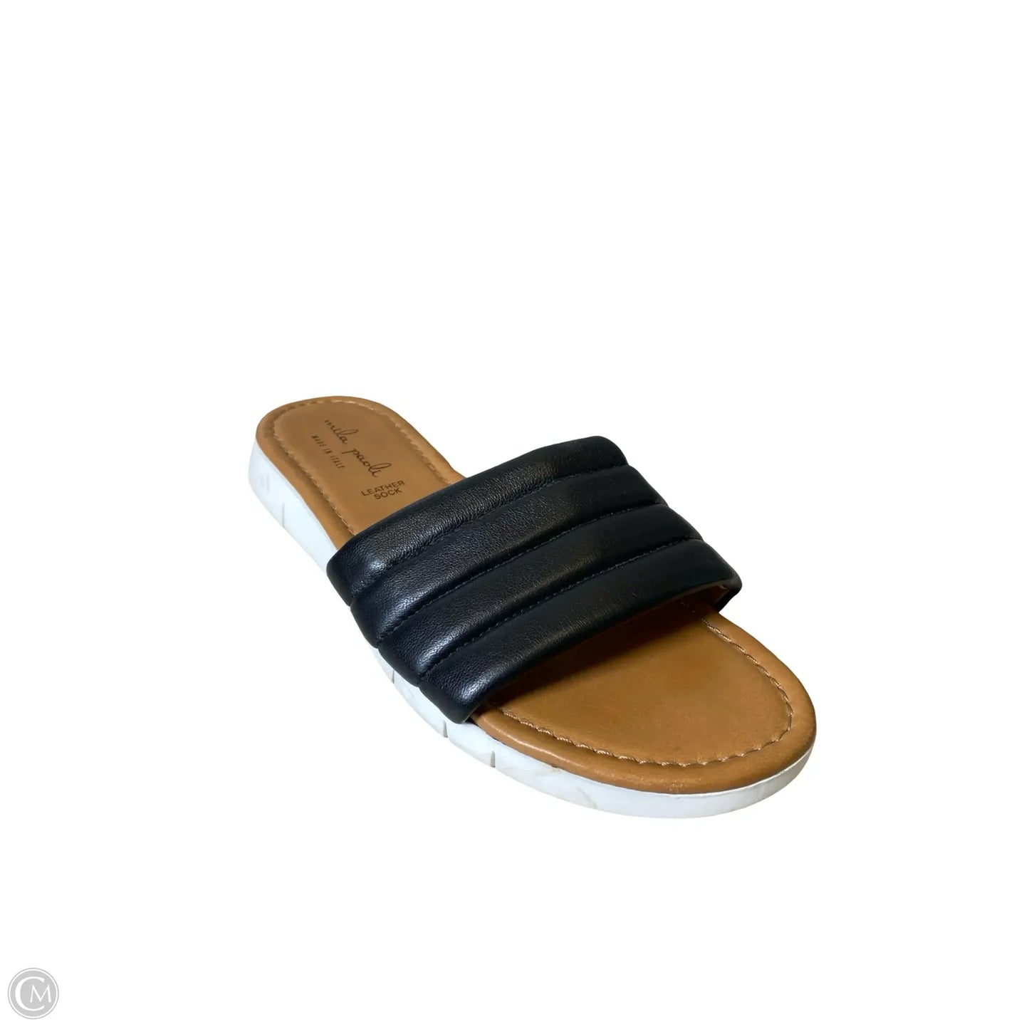 Sandals Flats By Clothes Mentor In Black & Brown, Size: 8