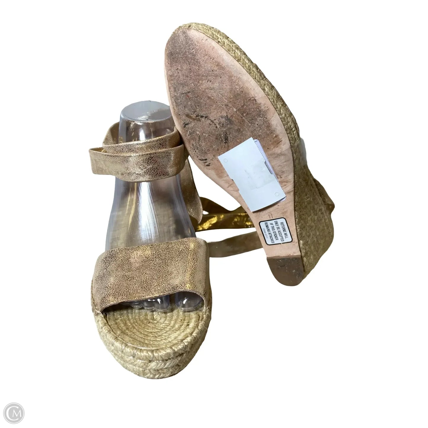 Shoes Heels Wedge By Clothes Mentor In Rose Gold, Size: 11